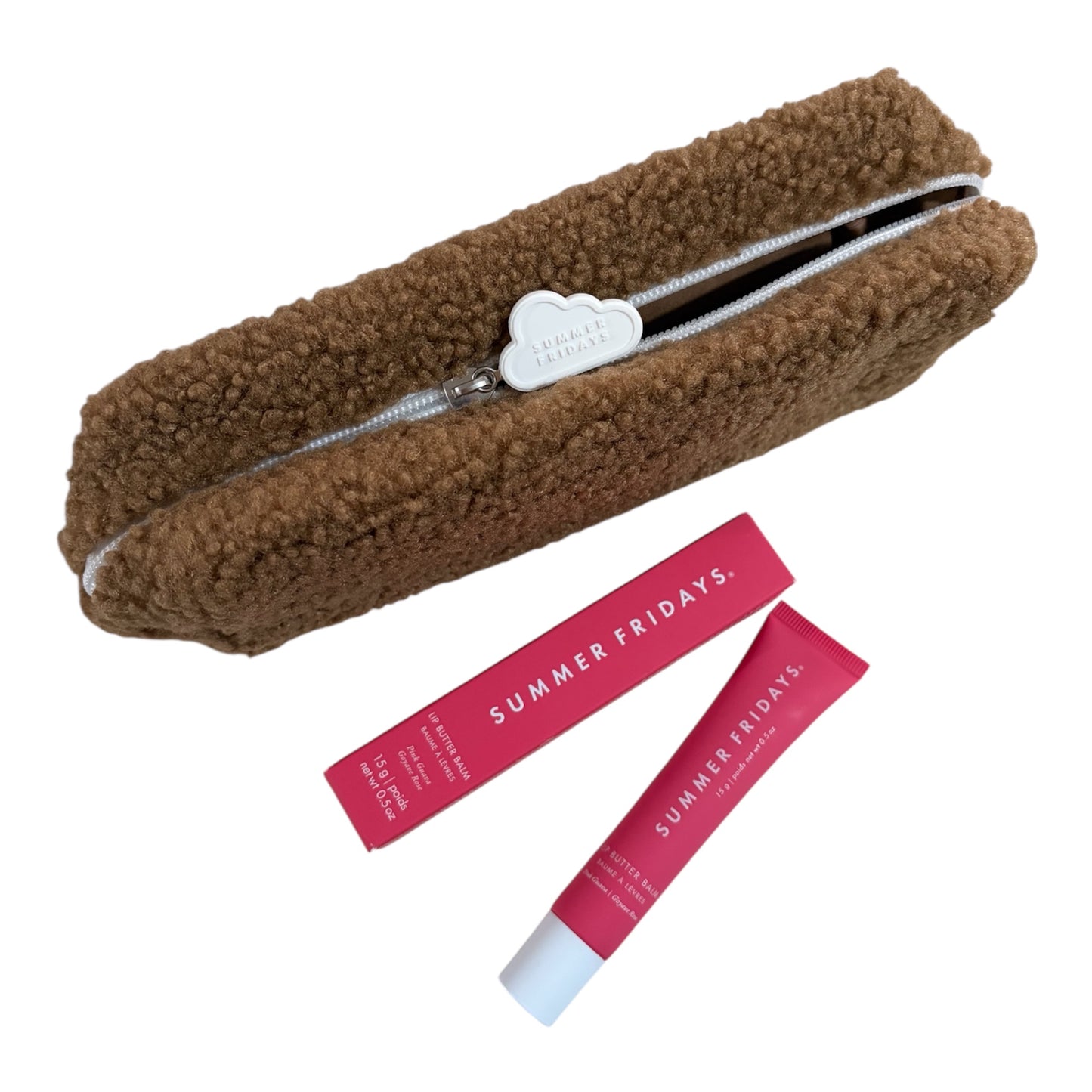 Set cosmetiquera pouch y lip balm en Pink Guava - Summer Fridays