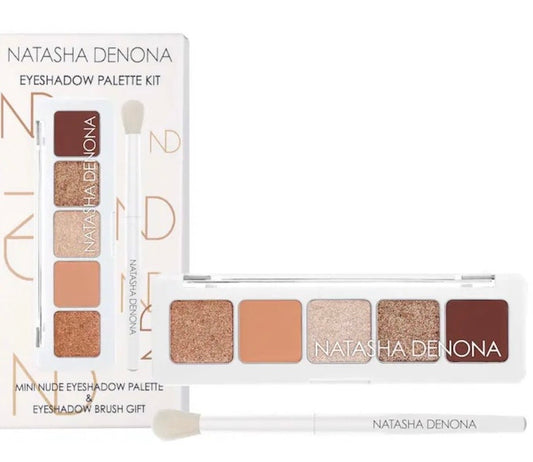 Kit de Mini paleta de sombras de ojos nude con brochita de regalo - Natasha Denona